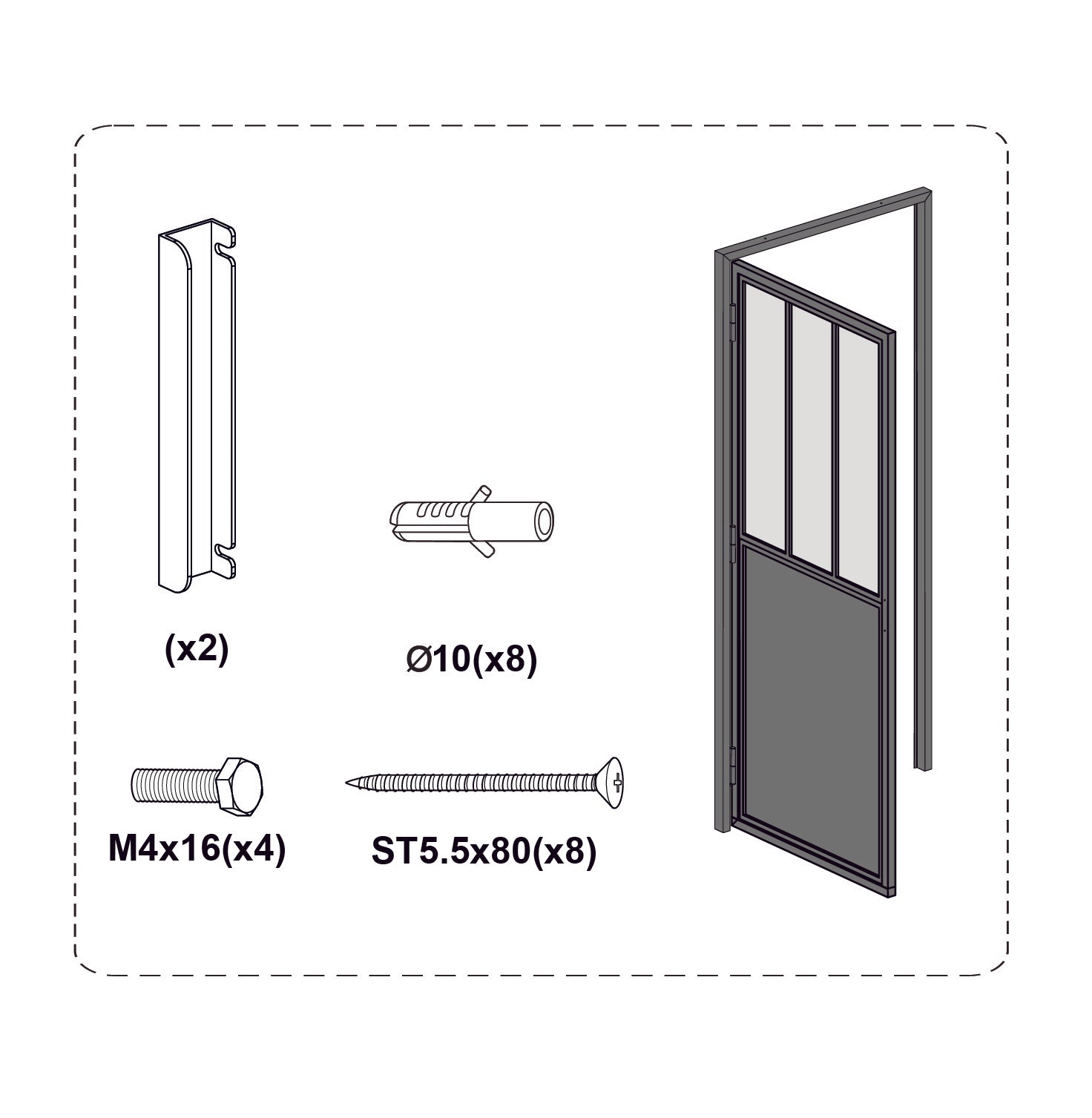 Interior 3 lite single with kickplate