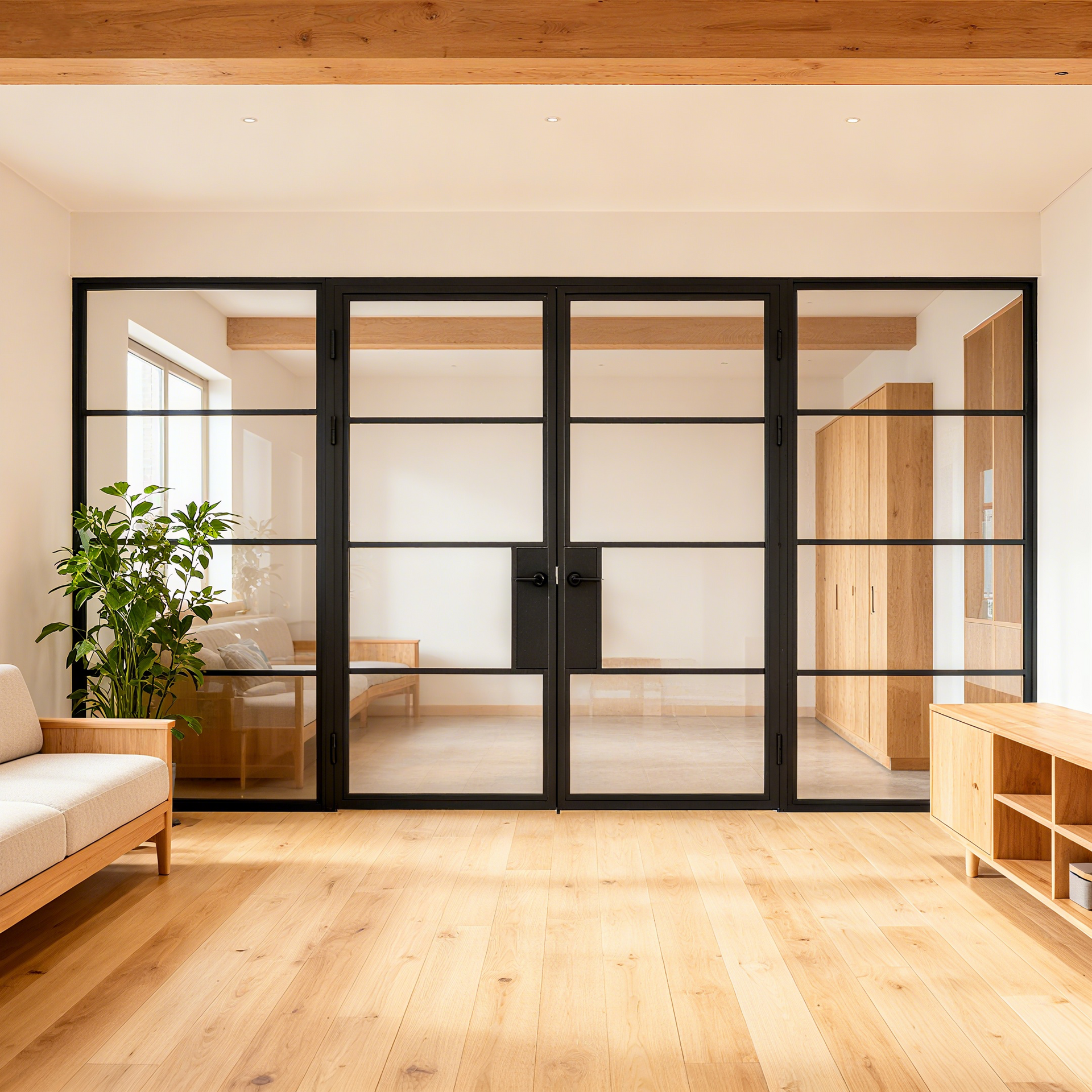 Interior 4 lite double with sidelights