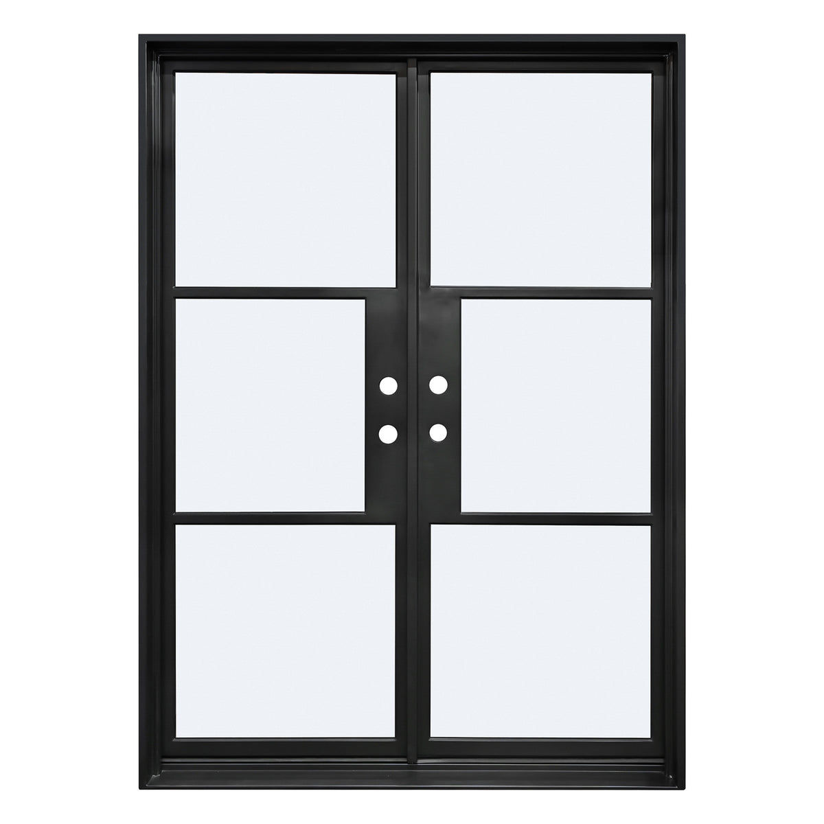 Lion Iron Door Steel French Double Door-3 Lite