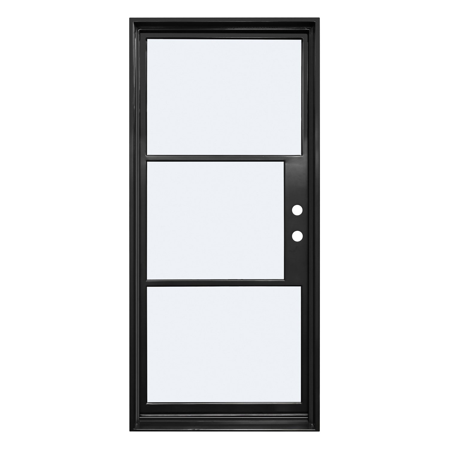 Lion Iron Doors Steel French Door 3-Lites Single Door