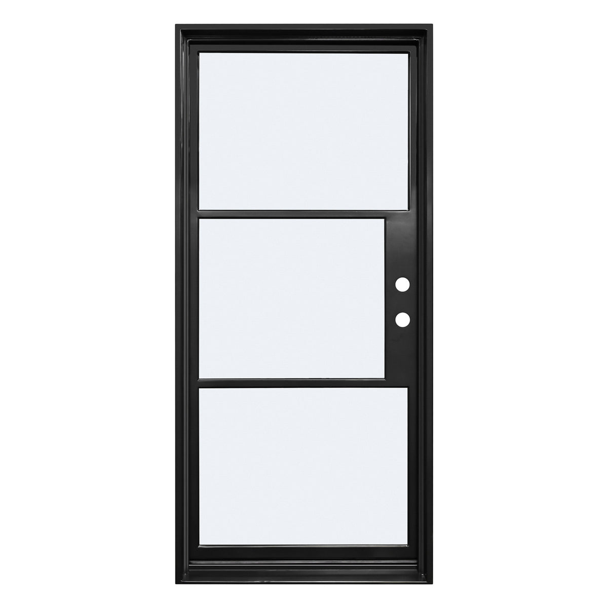 Lion Iron Doors Steel French Door 3-Lites Single Door