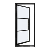 Lion Iron Doors Steel French Door 3-Lites Single Door