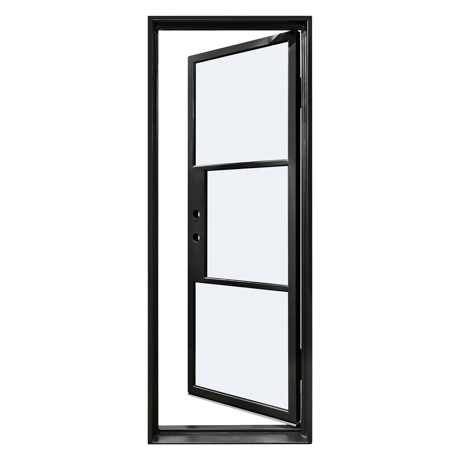 Lion Iron Doors Steel French Door 3-Lites Single Door