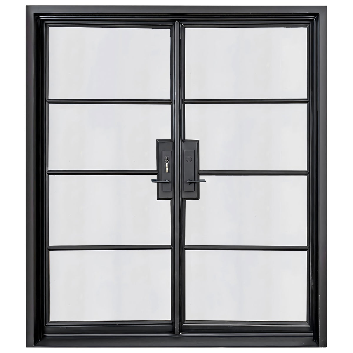 Lion Iron Door Steel French Double Door 4-Lites