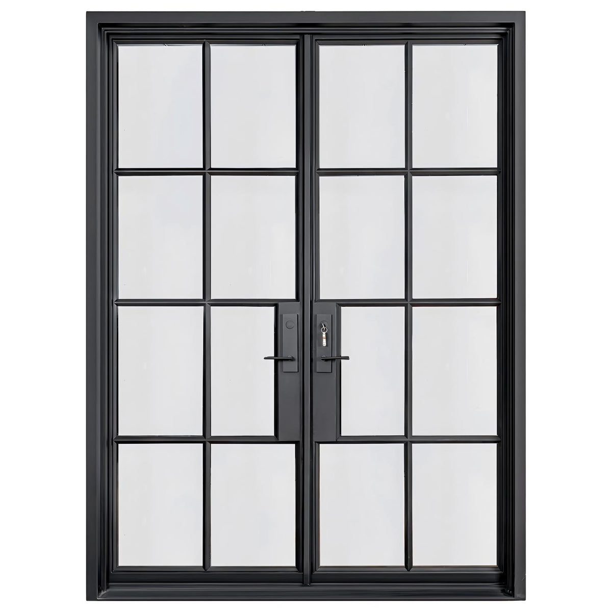 Lion Iron Door Steel French Double Door 8-Lites