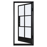 Lion Iron Door Steel French Single door-6 Lite with Kickplate