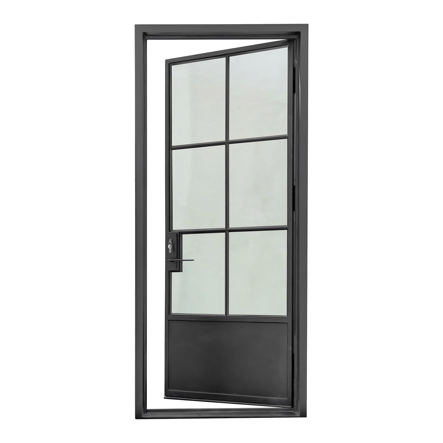 Lion Iron Door Steel French Single door-6 Lite with Kickplate