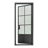 Lion Iron Door Steel French Single door-6 Lite with Kickplate