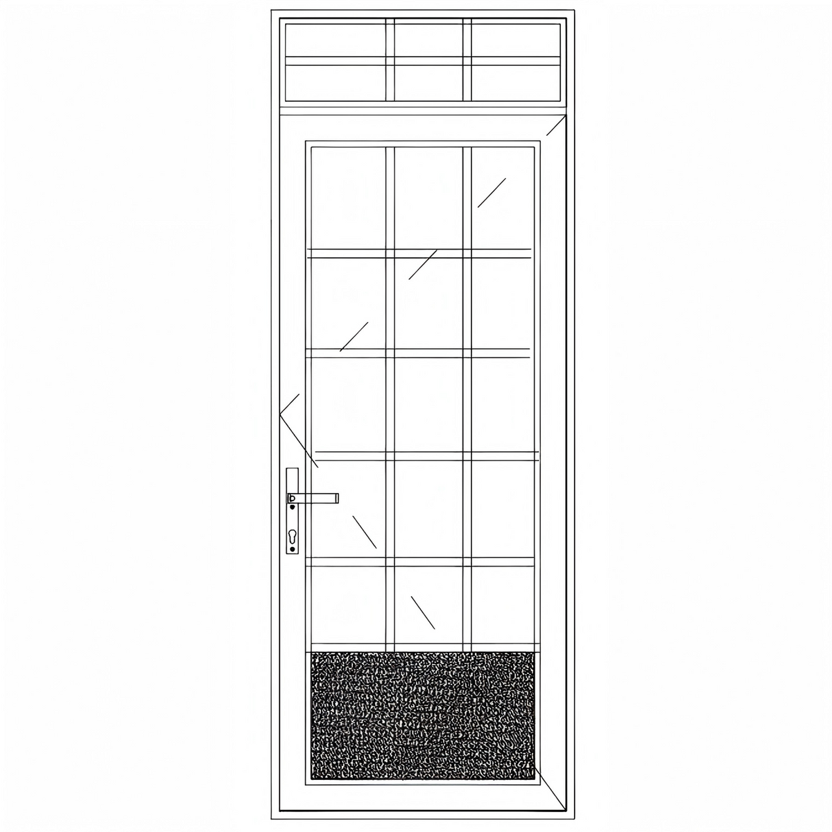 H#18 - Aluminum Entry single door with transom - Thermal Broken