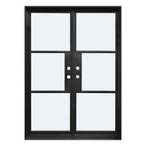 Lion Iron Door Steel French Double Door-3 Lite