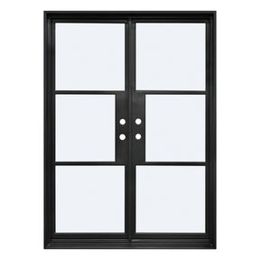 Lion Iron Door Steel French Double Door-3 Lite