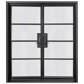Lion Iron Door Steel French Double Door 4-Lites