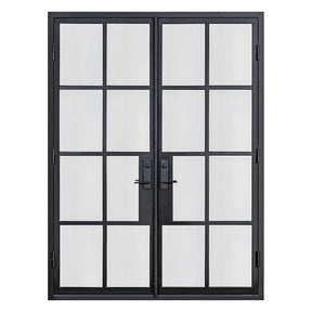 Lion Iron Door Steel French Double Door 8-Lites