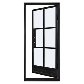 Lion Iron Door Steel French Single door-6 Lite with Kickplate