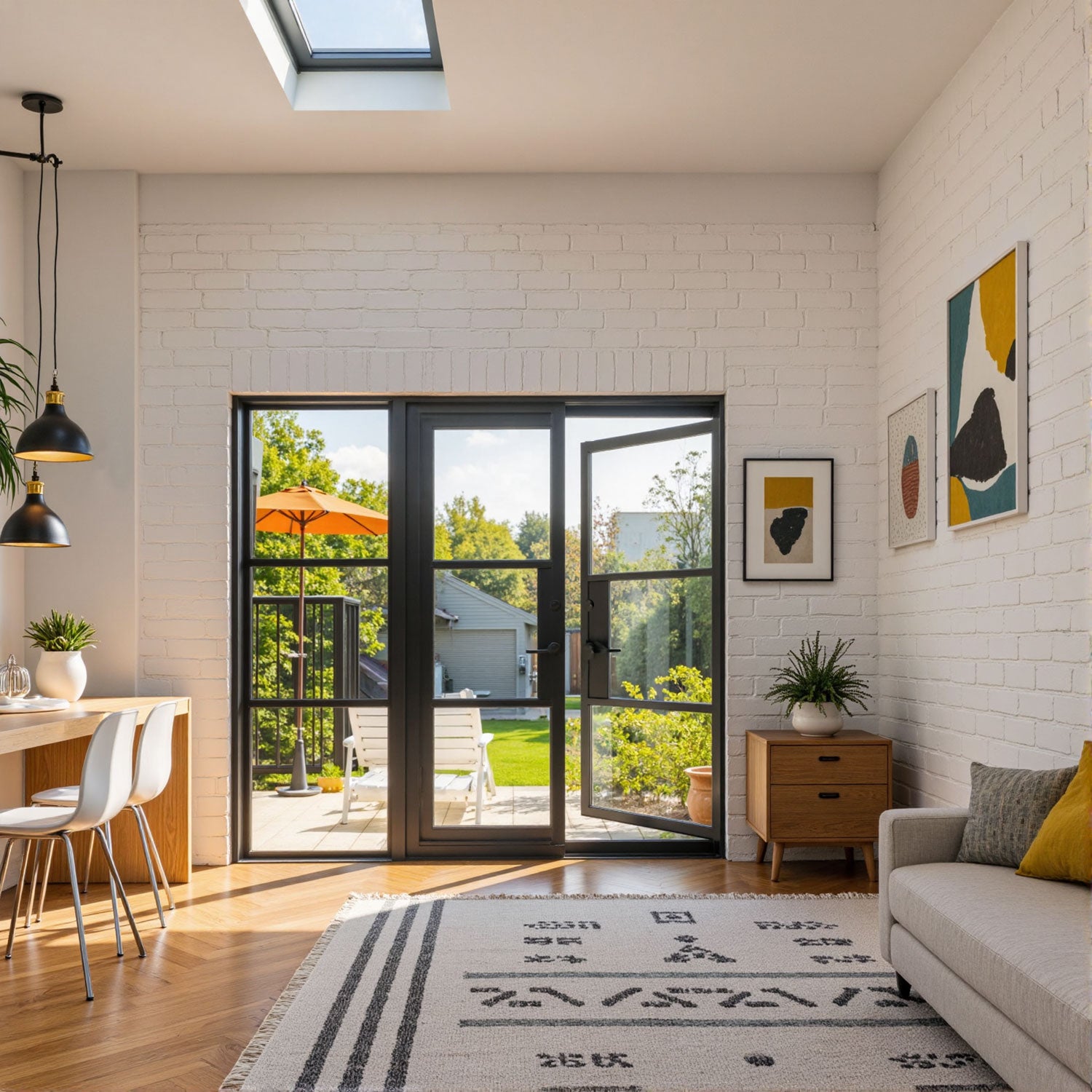 IRON DOOR 144x24in 4-Lite Window Square, Low-E - Double-pane Glass