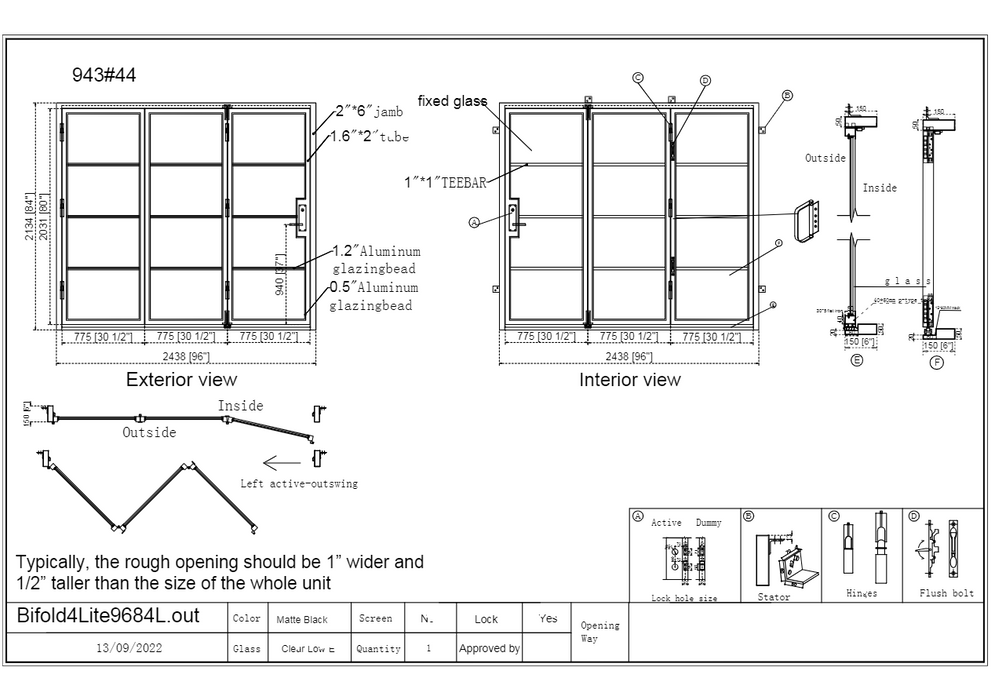 French Riviera Bi-Fold  4-lite Door