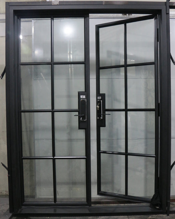 French steel doors -8 lite front view while open