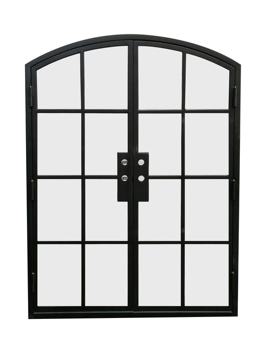 French Steel Double Door 8-Lites W/Arch