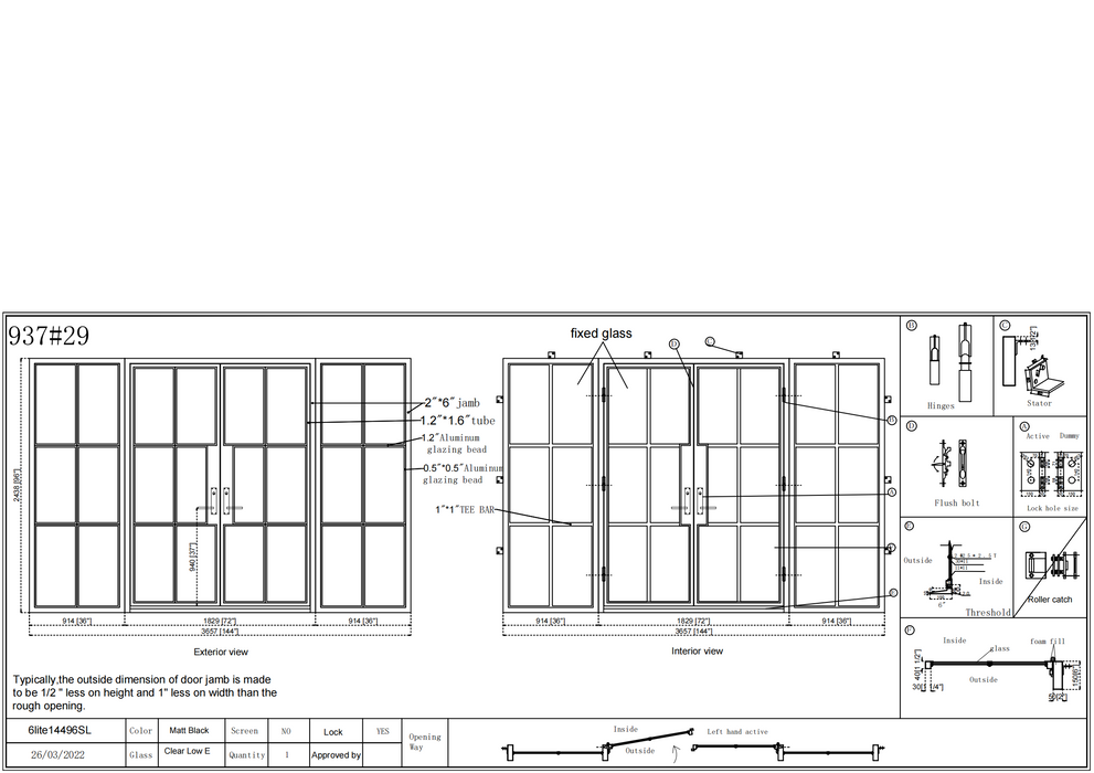 French Steel Double Door 6-Lites W/ Sidelights