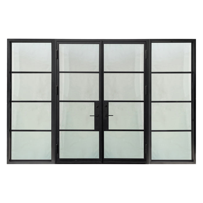 French Steel Double Door 4-Lites W/ Sidelites