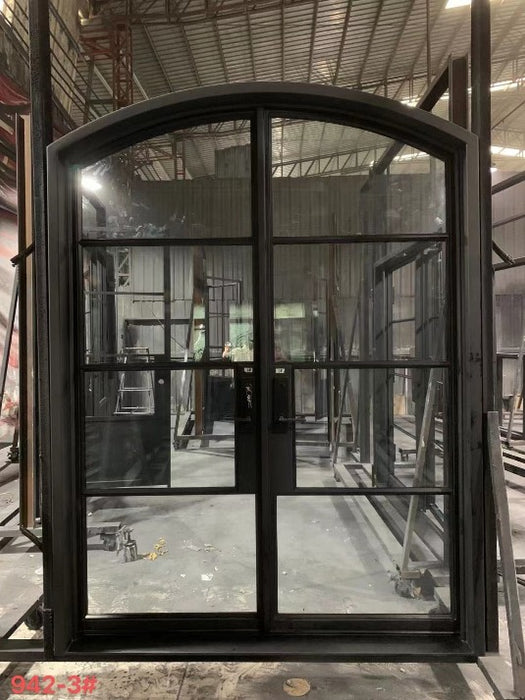 French Steel Door 4-Lites W/ Arch