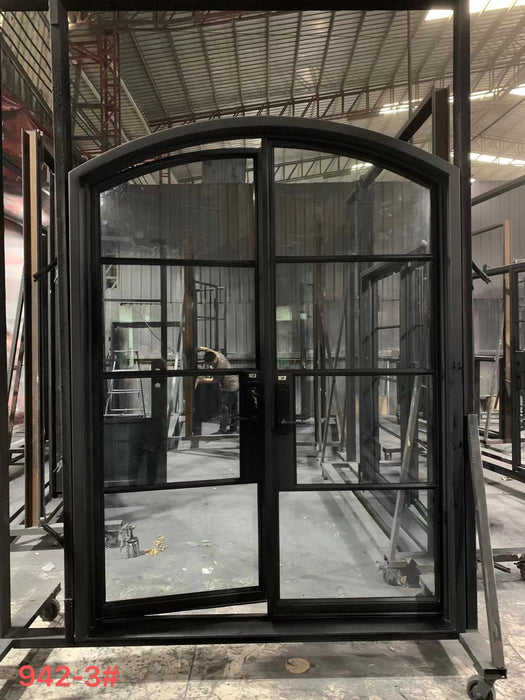 French Steel Door 4-Lites W/ Arch